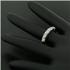 Image 4 : NEW 14k White Gold FINE .80 ctw Bar Set Round Brilliant Diamond Wedding Band Rin