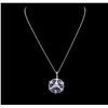Image 1 : 2.88 ctw Tanzanite, Sapphire and Diamond Necklace - 14KT White Gold