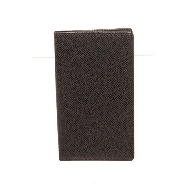 Louis Vuitton Black Leather Checkbook Wallet