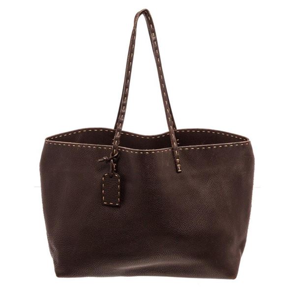 Fendi Black Selleria Leather Tote Bag