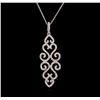 Image 1 : 0.66 ctw Diamond Pendant With Chain - 14KT White Gold