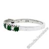 Image 7 : 18kt White Gold 1.36 ctw Alternating Round Diamond & Emerald Wedding Band Ring