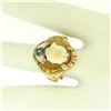Image 4 : Antique 10kt Rose and Green Gold Carved Cameo and Diamond Ring