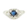 Image 2 : 0.40 ctw Diamond and Sapphire Ring - 14KT White Gold
