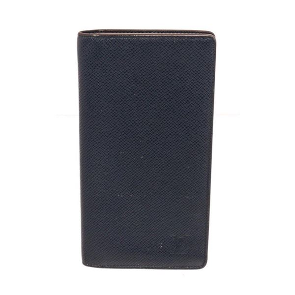 Louis Vuitton Black Leather Canvas Long Card Wallet