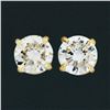 Image 1 : 14k Yellow Gold 1.11 ctw Round Brilliant Cut Diamond Claw Prong Stud Earrings