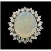 Image 2 : 12.57 ctw Opal and Diamond Ring - 14KT White Gold
