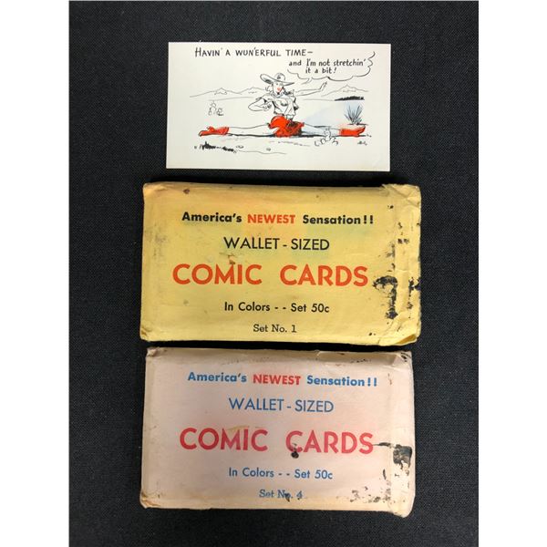 VINTAGE WALLET SIZED COMIC CARDS WITH ORIGINAL PACKAGES