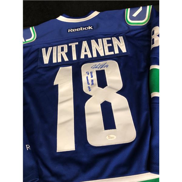 JAKE VIRTANEN SIGNED CANUCKS JERSEY W/2014 NHL 6TH OVERALL PICK (JSA COA)