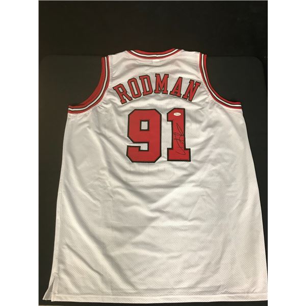 DENNIS RODMAN SIGNED BULL PRO STYLE JERSEY (JSA COA)