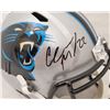 Image 2 : CHRISTIAN McCAFFREY SIGNED PANTHERS FULL-SIZE SPEED REPLICA HELMET (SMUDGED) BECKETT COA