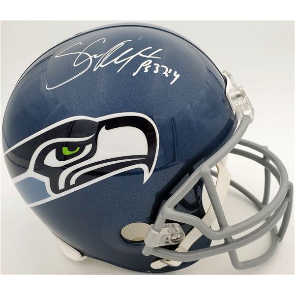 SHAUN ALEXANDER SIGNED SEAHAWKS FULL-SIZE REPLICA HELMET (BECKETT COA)