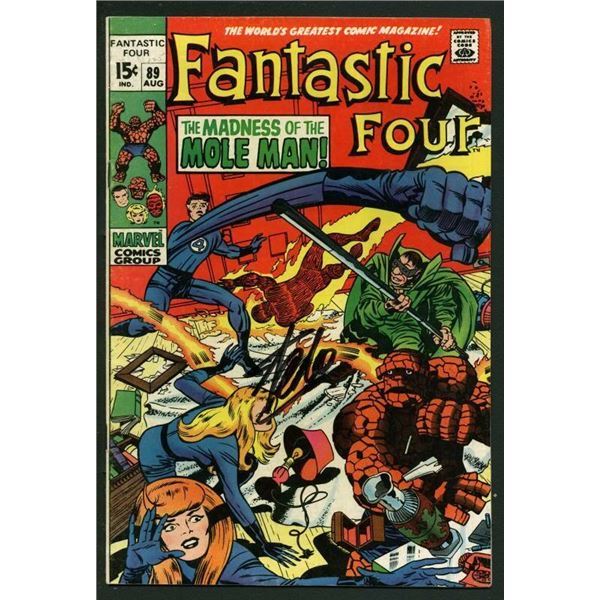 STAN LEE SIGNED FANTASTIC FOUR #89 COMIC BOOK MOLE MAN (PSA/DNA)