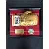 Image 1 : MKE TYSON SIGNED GOLD EVERLAST GLOVE DISPLAY (JSA COA)
