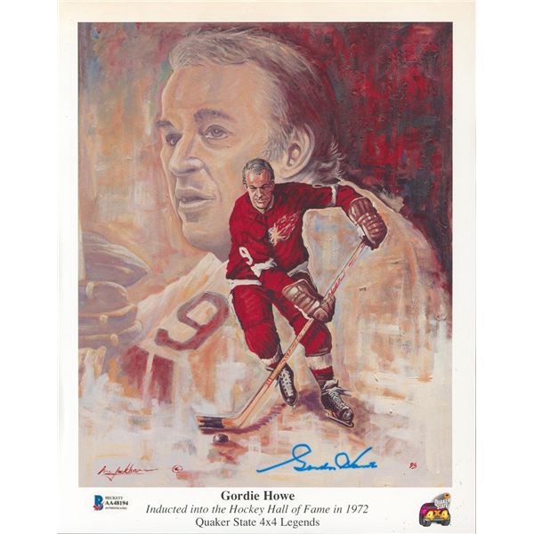 GORDIE HOWE SIGNED LITHOGRAPH (BECKETT COA)