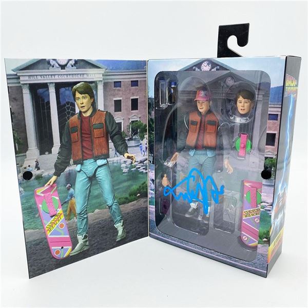 MICHAEL J. FOX AUTOGRAPHED 'BACK TO THE FUTURE 2' - 7" FIGURINE (FROZEN POND COA)