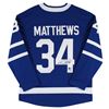 Image 1 : AUSTON MATTHEWS SIGNED MAPLE LEAFS BLUE FANATICS JERSEY (FANATICS COA)