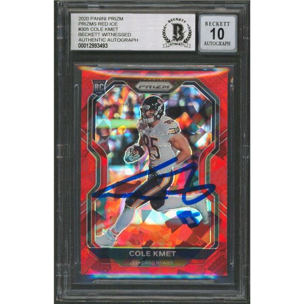 COLE KMET SIGNED 2020 PANINI PRIZM RED ICE RC (BECKETT 10 AUTO)