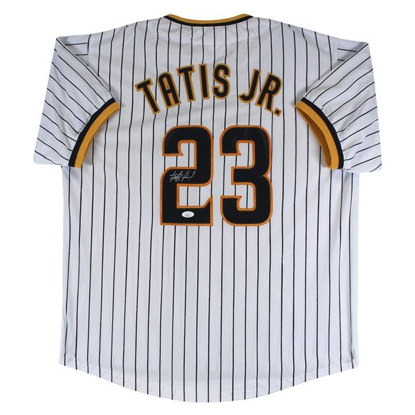 FERNANDO TATIS JR AUTHENTIC SIGNED WHITE PINSTRIPE PRO SYLE JERSEY (JSA COA)