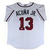 Image 1 : RONALD ACUNA JR. SIGNED AUTHENTIC BRAVES WHITE MAJESTIC COOL BASE JERSEY (JSA COA)