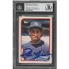 Image 1 : DEION SANDERS SIGNED 1989 TOPPS TRADED #110T RC (BAS SLABBED)
