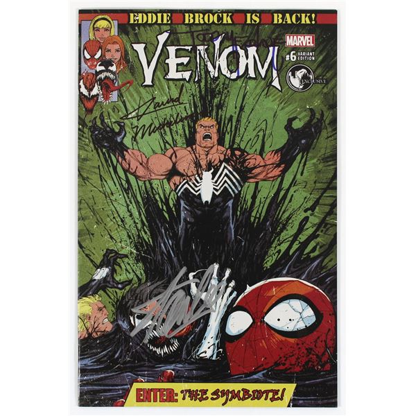 STAN LEE, McFARLANE & MICHELINIE SIGNED VENOM #6 VARIANT COMIC BOOK (JSA COA)