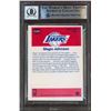 Image 2 : MAGIC JOHNSON SIGNED 1986 FLEER STICKERS #7 CARD AUTO 10 (BAS SLAB)