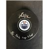Image 1 : GRANT FUHR SIGNED EDMONTON OILERS HOCKEY PUCK ( JSA COA)