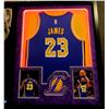 Image 1 : LEBRON JAMES SIGNED AND LED FRAMED LA LAKERS JERSEY ( AUTOGRAPH AUTHENTICS COA)