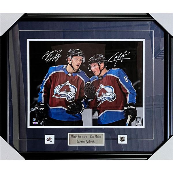 MIKKO RANTANEN/CALE MAKAR FRAMED AUTOGRAPHED COLORADO AVALANCHE 16X20 PHOTO ( FROZEN POND COA)