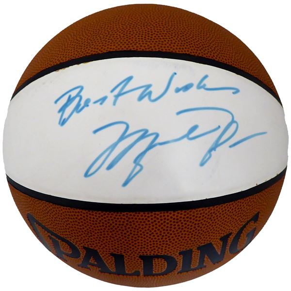 MICHAEL JORDAN SIGNED SPALDING BASKETBALL "BEST WISHES" VINTAGE SIGNATURE (BECKETT COA)