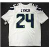 Image 1 : MARSHAWN LYNCH SIGNED SEAHAWKS PRO NIKE WHITE JERSEY (COA)