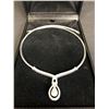 Image 1 : SILVER PLATE DIAMOND NECKLACE WITH APPRAISAL