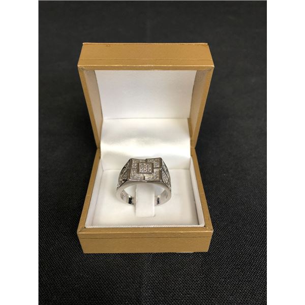 MENS ..925 STAMPED MENS DIAMOND RING