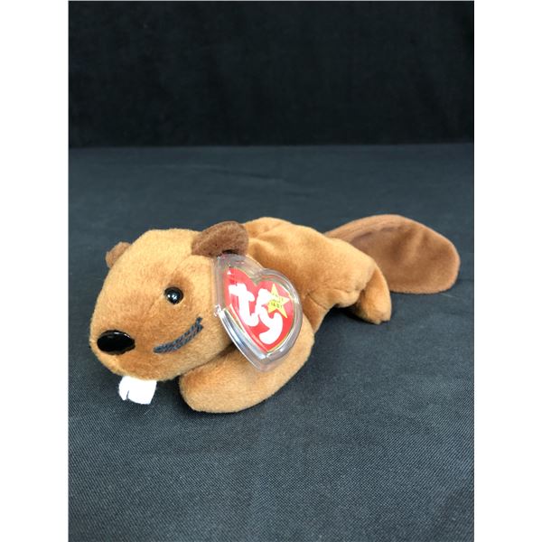 TY BEANIE BABY "BUCKY THE BEAVER" RETIRED 1995 PLUSH TOY