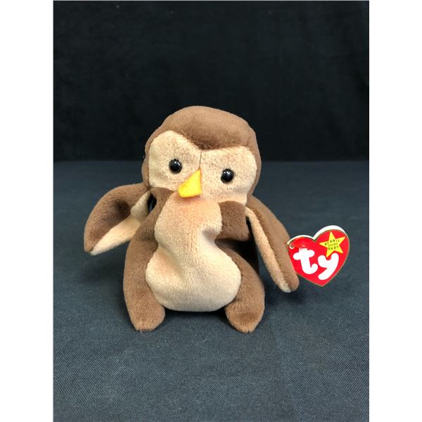 TY BEANIE BABY "HOOT THE OWL" RETIRED 1995 PLUSH TOY