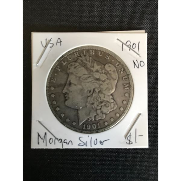 1901 MORGAN SILVER DOLLAR .900 SILVER