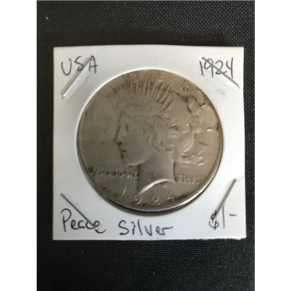 1924 PEACE SILVER DOLLAR .900 SILVER