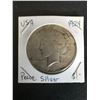 Image 1 : 1924 PEACE SILVER DOLLAR .900 SILVER