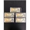 Image 1 : LOT OF 5 CANADIAN 1973 DOLLARS