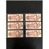 Image 1 : LOT OF 6  1986 CANADIAN $2.00 BILLS