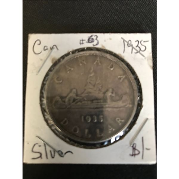 1935 CANADIAN SILVER DOLLAR .800 SILVER