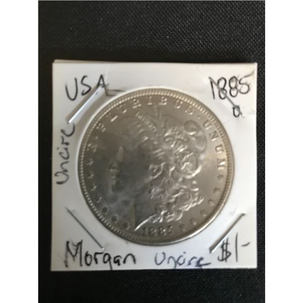 1885 O  UNCIRCULATED MORGAN SILVER DOLLAR .900 SILVER