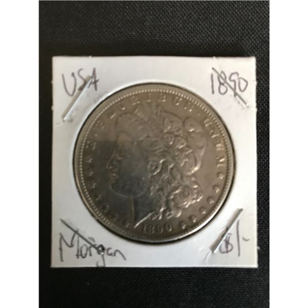 1890 MORGAN SILVER DOLLAR .900 SILVER