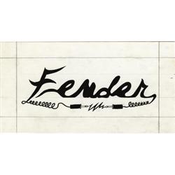 Kurt Cobain Signed "Fender" Sketch