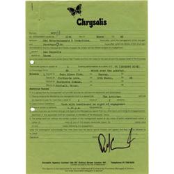 Led Zeppelin Contract Signed by Mgr. Peter Grant