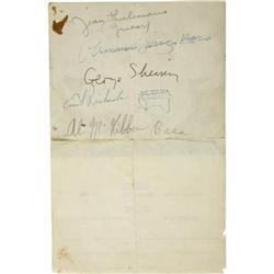 George Shearing Quintet Autographs