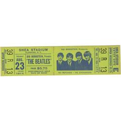 Beatles Unused Shea Stadium Ticket 1966