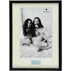 John Lennon and Yoko Ono Framed Autographs