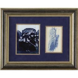 Stuart Sutcliffe Framed Ink & Watercolor Artwork